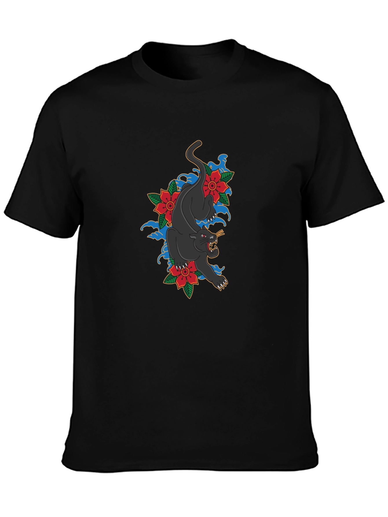 Black Panther Floral T-Shirt - Stylish Graphic Tee