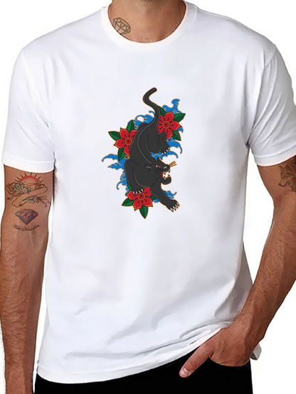 Black Panther Floral T-Shirt - Stylish Graphic Tee