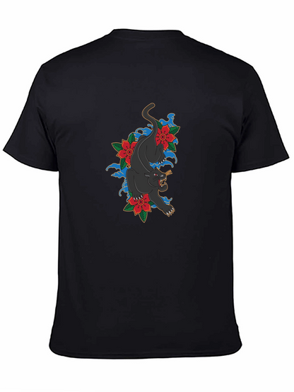 Black Panther Floral T-Shirt - Stylish Graphic Tee