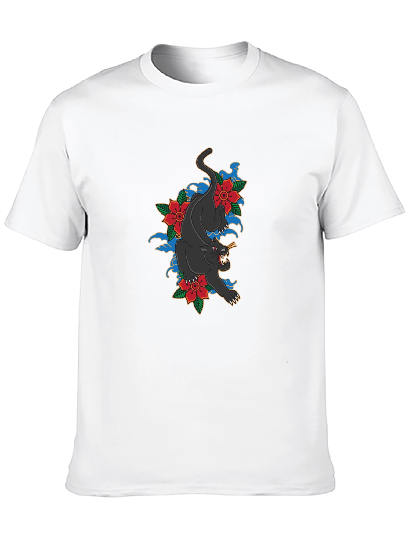 Black Panther Floral T-Shirt - Stylish Graphic Tee