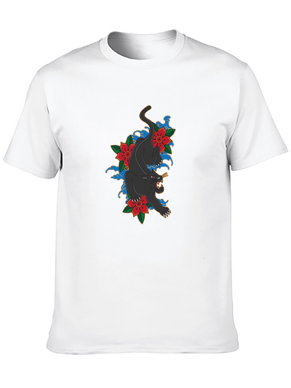 Black Panther Floral T-Shirt - Stylish Graphic Tee