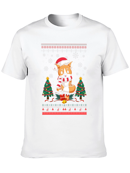 Festive Corgi Christmas Ugly Sweater T-Shirt