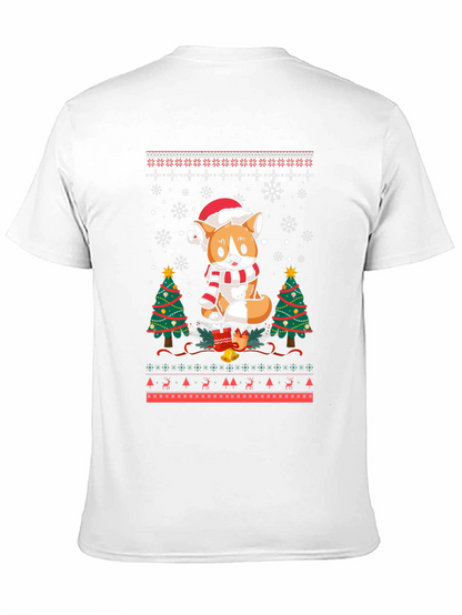 Festive Corgi Christmas Ugly Sweater T-Shirt