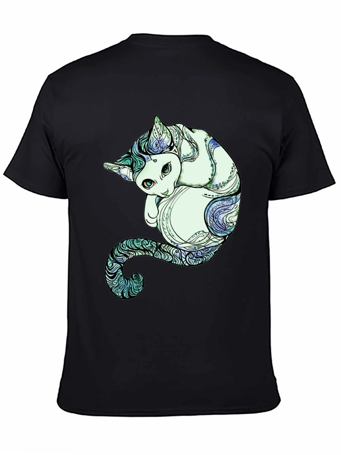 Unique Cat Graphic Tee - Artistic Comfort