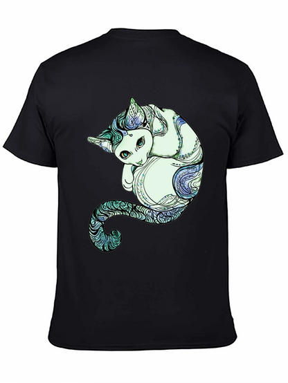 Unique Cat Graphic Tee - Artistic Comfort