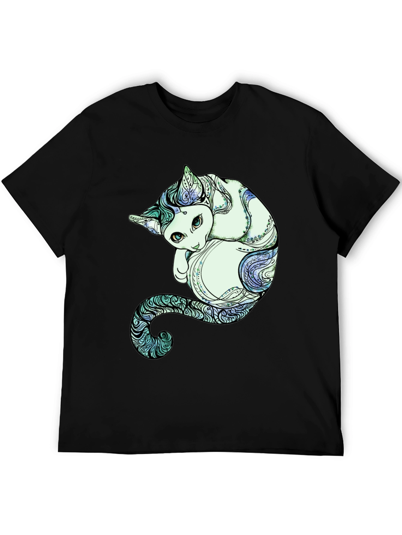 Unique Cat Graphic Tee - Artistic Comfort
