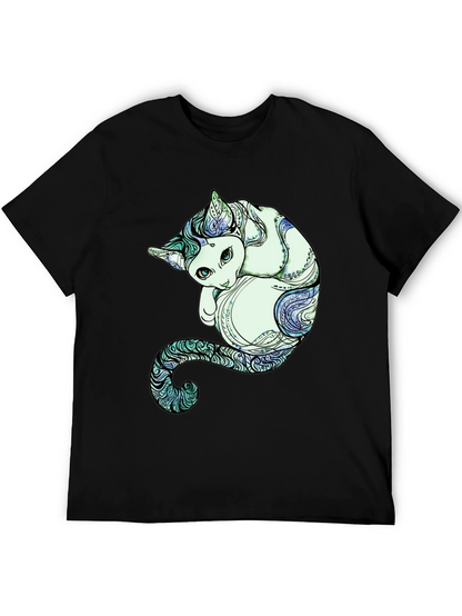 Unique Cat Graphic Tee - Artistic Comfort