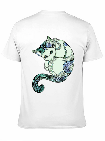 Unique Cat Graphic Tee - Artistic Comfort
