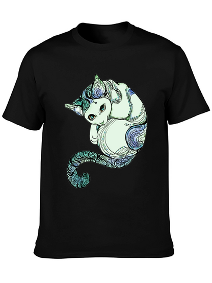 Unique Cat Graphic Tee - Artistic Comfort