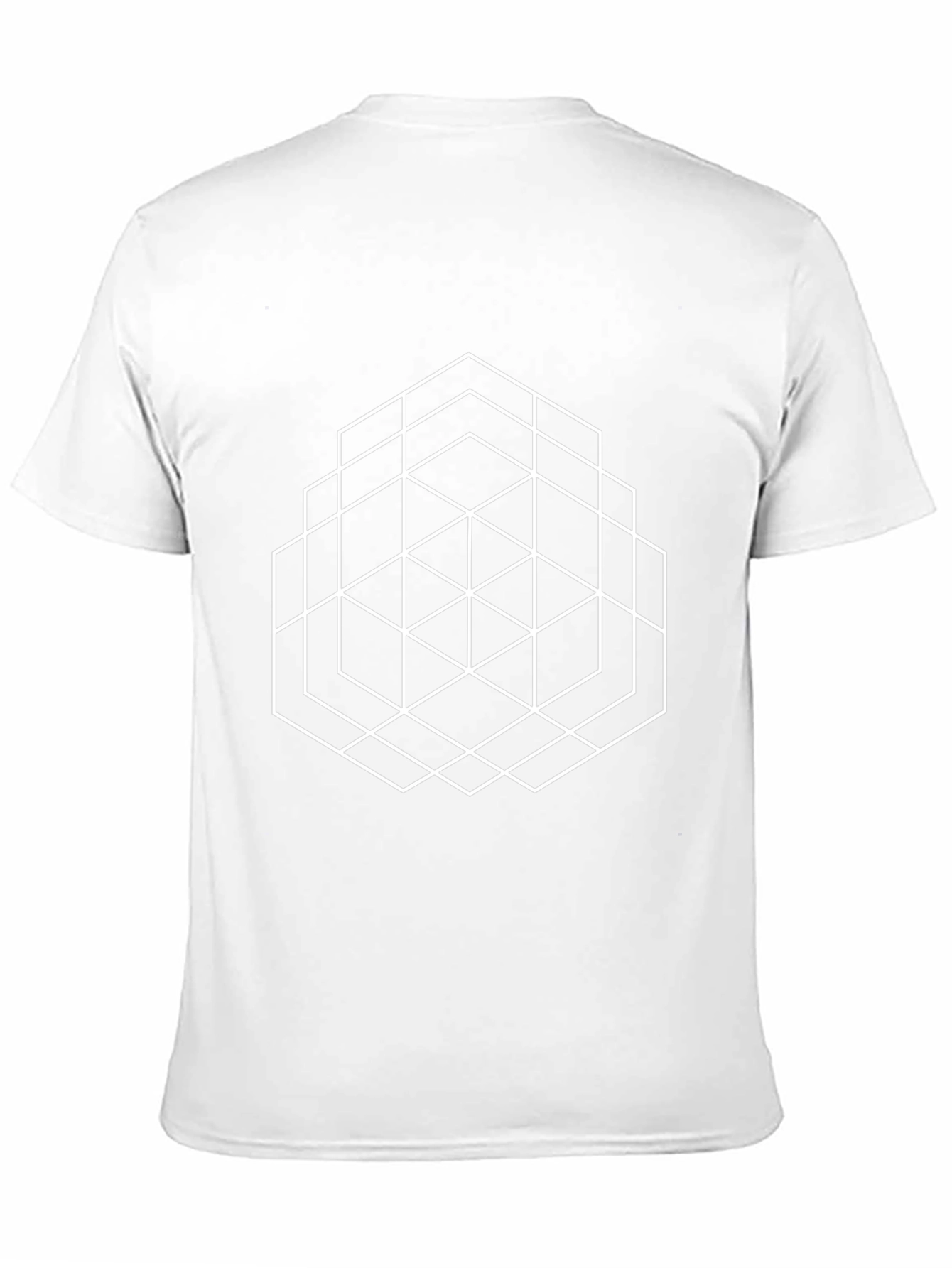 Geometric Hexagon Pattern Black T-Shirt