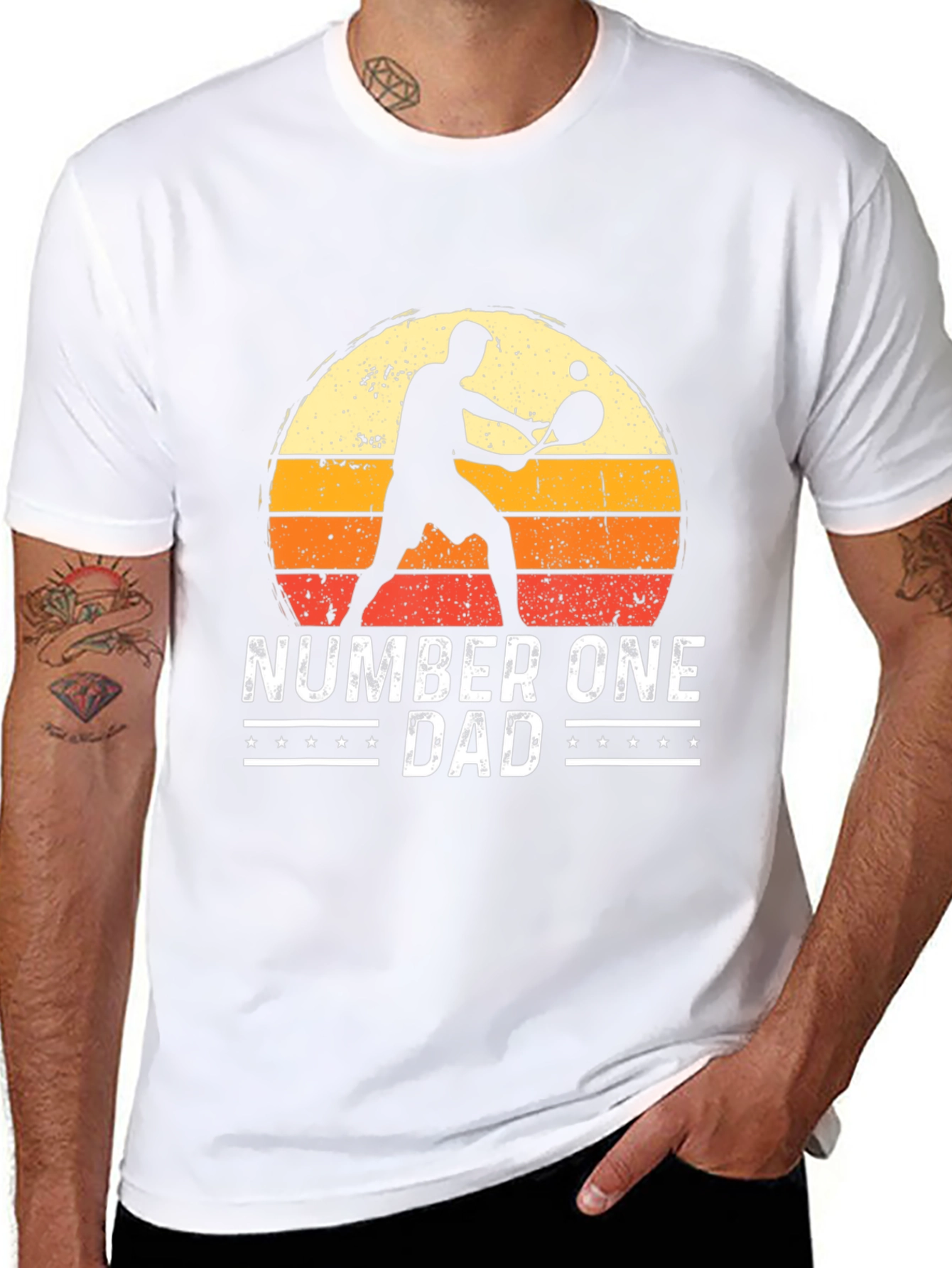 Number One Dad Tennis Graphic Tee