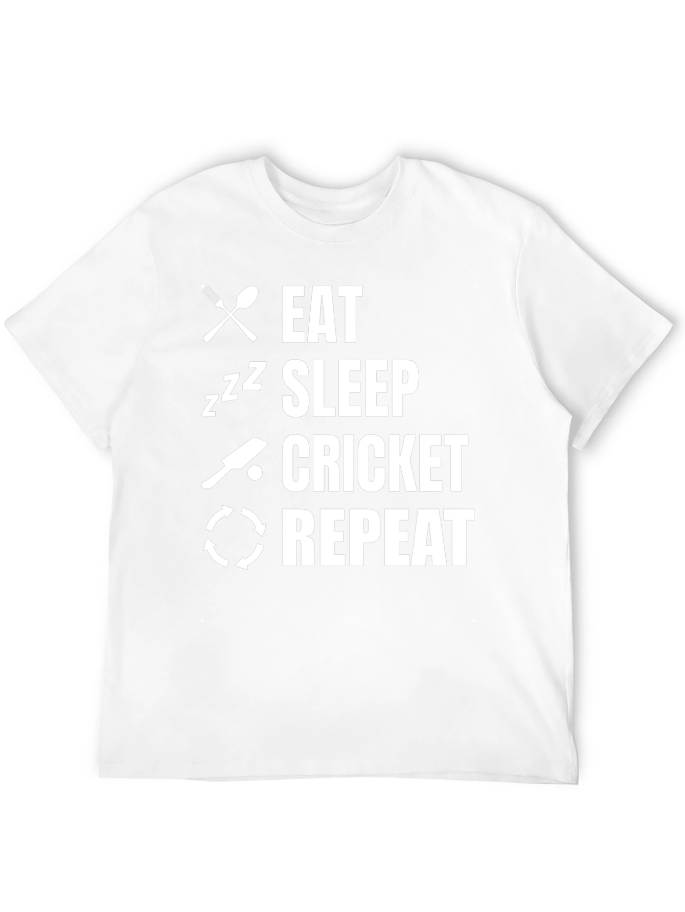Eat Sleep Cricket Repeat Graphic Tee