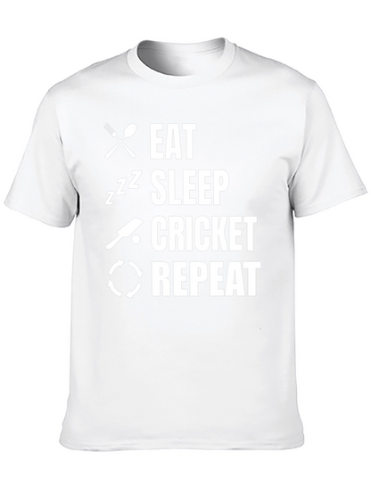 Eat Sleep Cricket Repeat Graphic Tee