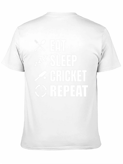 Eat Sleep Cricket Repeat Graphic Tee