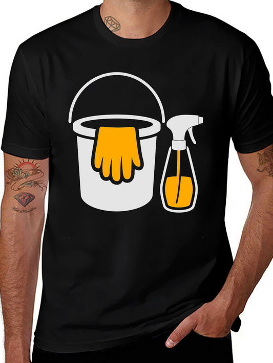 Cleaning Crew T-Shirt - Bucket and Spray Design