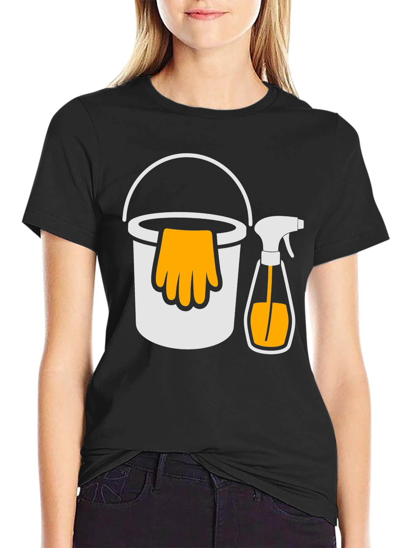 Cleaning Crew T-Shirt - Bucket and Spray Design
