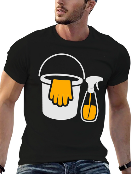 Cleaning Crew T-Shirt - Bucket and Spray Design