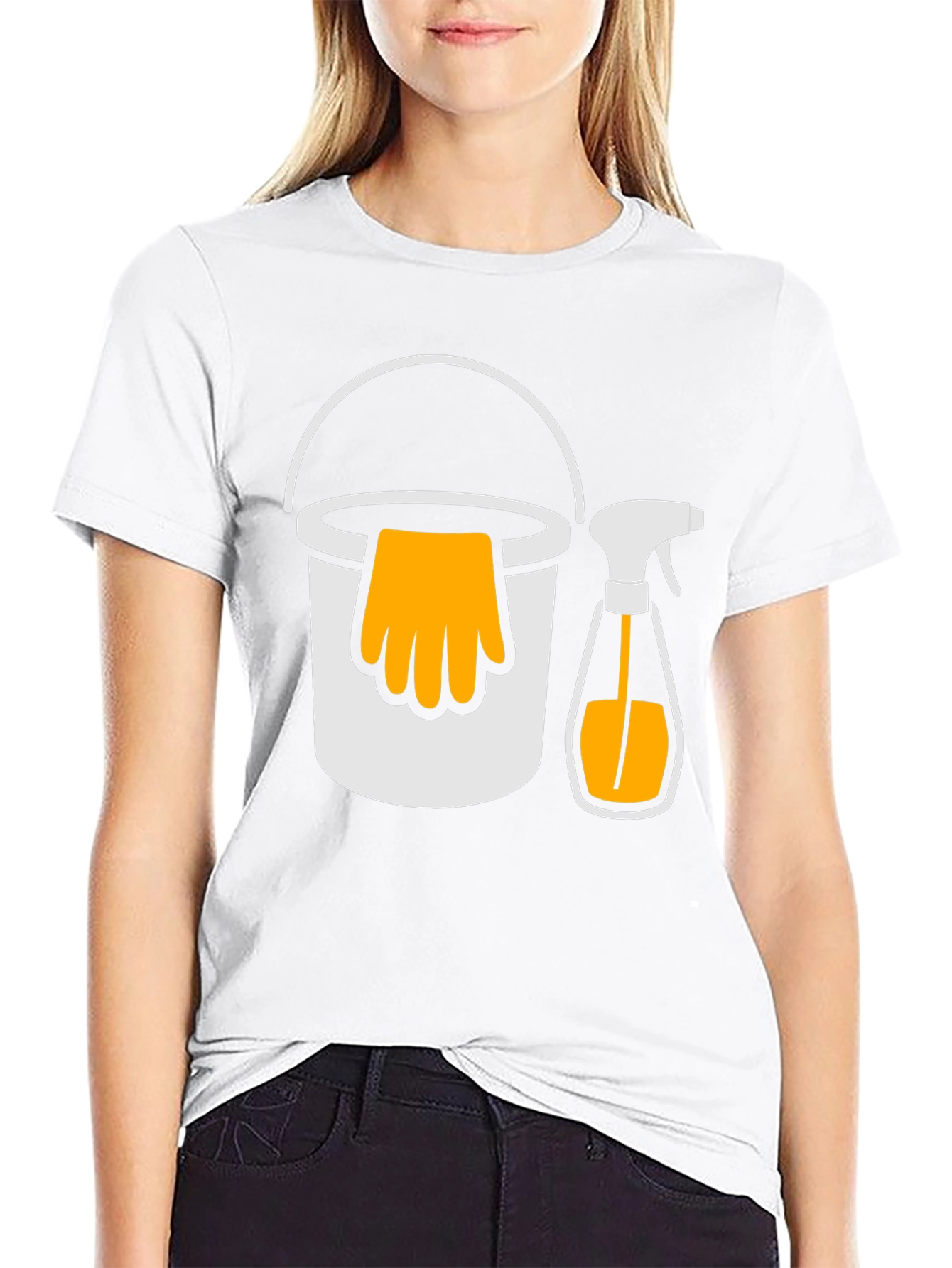 Cleaning Crew T-Shirt - Bucket and Spray Design