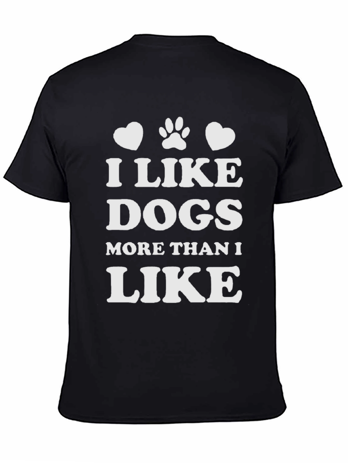 I Like Dogs T-Shirt - Black Cotton Blend