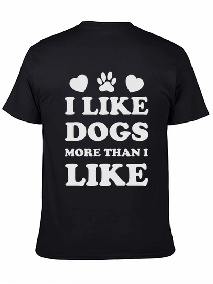 I Like Dogs T-Shirt - Black Cotton Blend