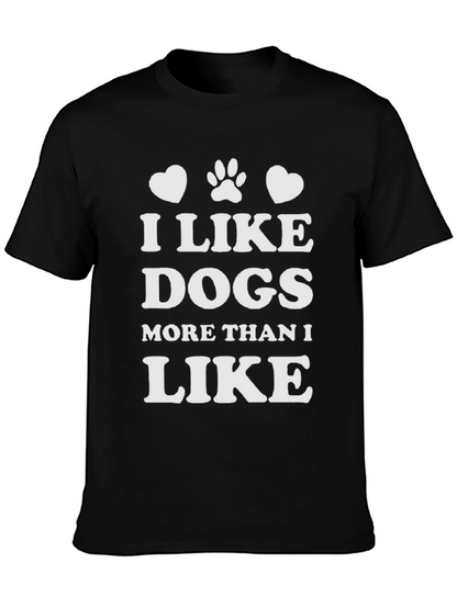 I Like Dogs T-Shirt - Black Cotton Blend