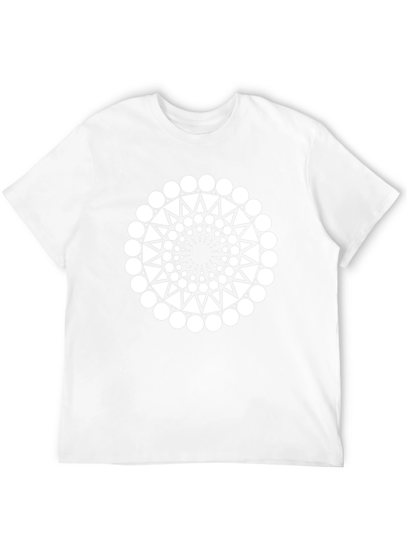 Geometric Circle Design Black T-Shirt