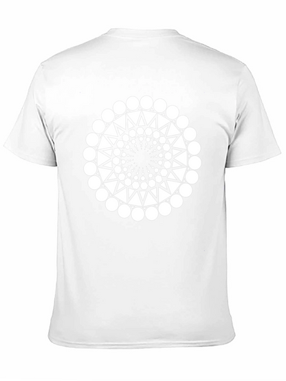 Geometric Circle Design Black T-Shirt