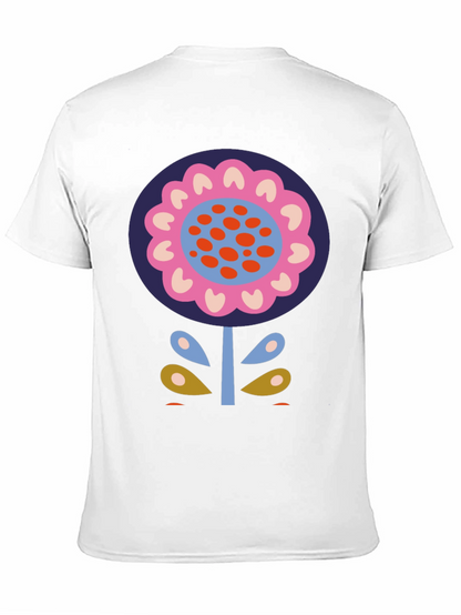 Bold Floral Graphic Print Black T-Shirt