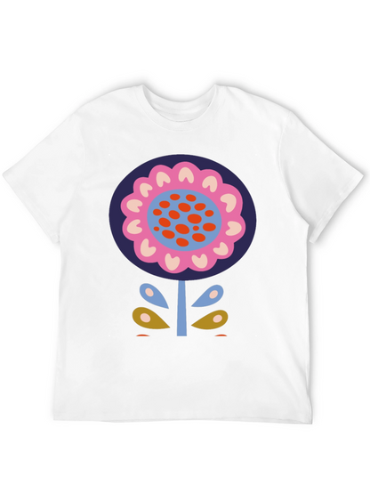 Bold Floral Graphic Print Black T-Shirt