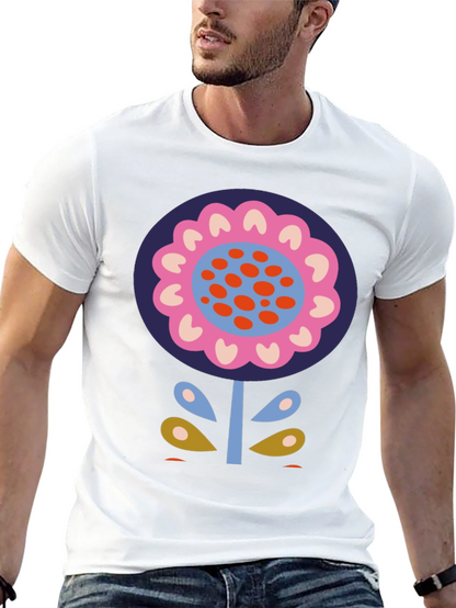 Bold Floral Graphic Print Black T-Shirt