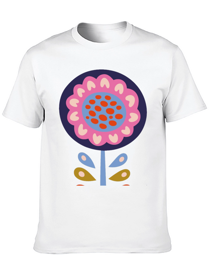 Bold Floral Graphic Print Black T-Shirt