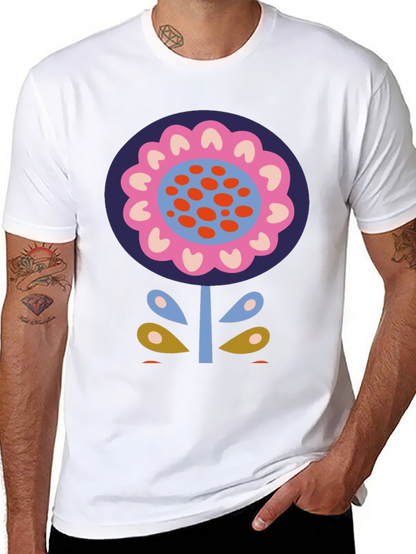 Bold Floral Graphic Print Black T-Shirt