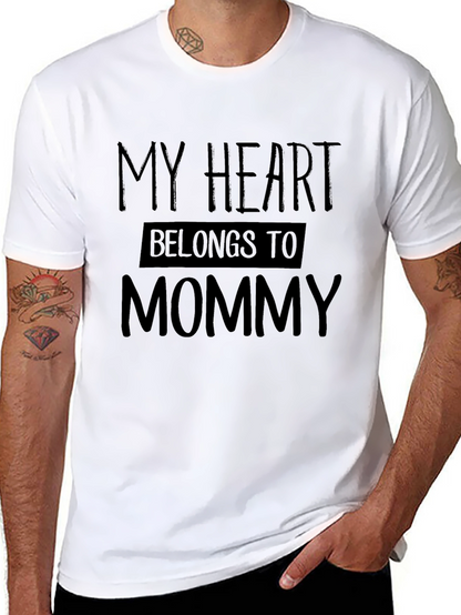 My Heart Belongs to Mommy Black Tee