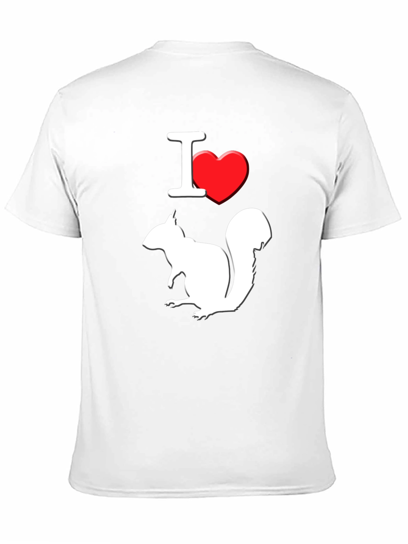 I Love Squirrels T-Shirt Black Cotton Graphic Tee