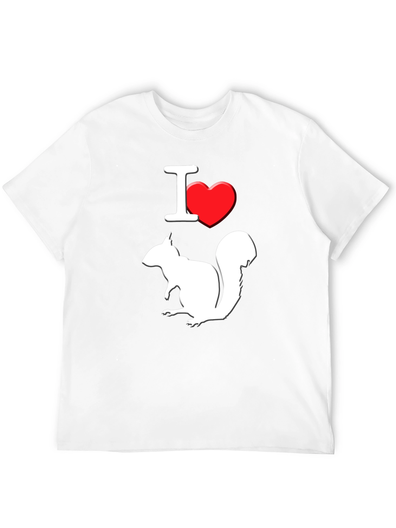 I Love Squirrels T-Shirt Black Cotton Graphic Tee