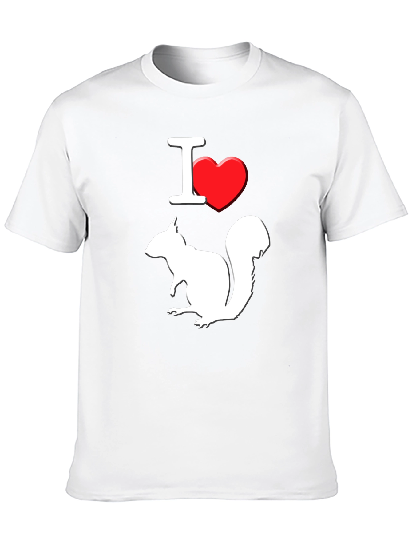I Love Squirrels T-Shirt Black Cotton Graphic Tee