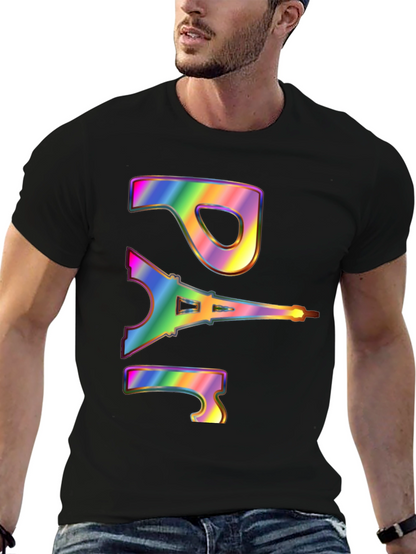 Paris Eiffel Tower Rainbow Graphic T-Shirt