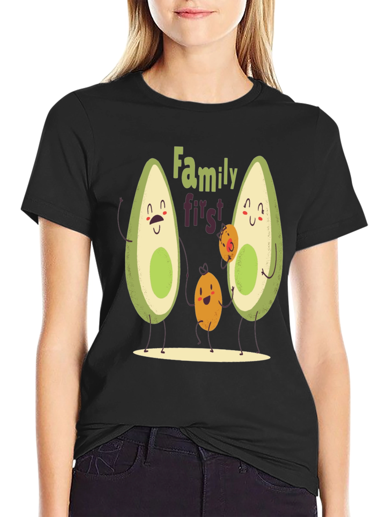 Avocado Family First T-Shirt - Cute Graphic Tee