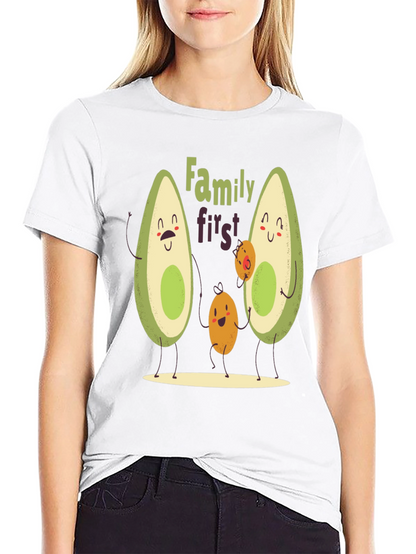 Avocado Family First T-Shirt - Cute Graphic Tee