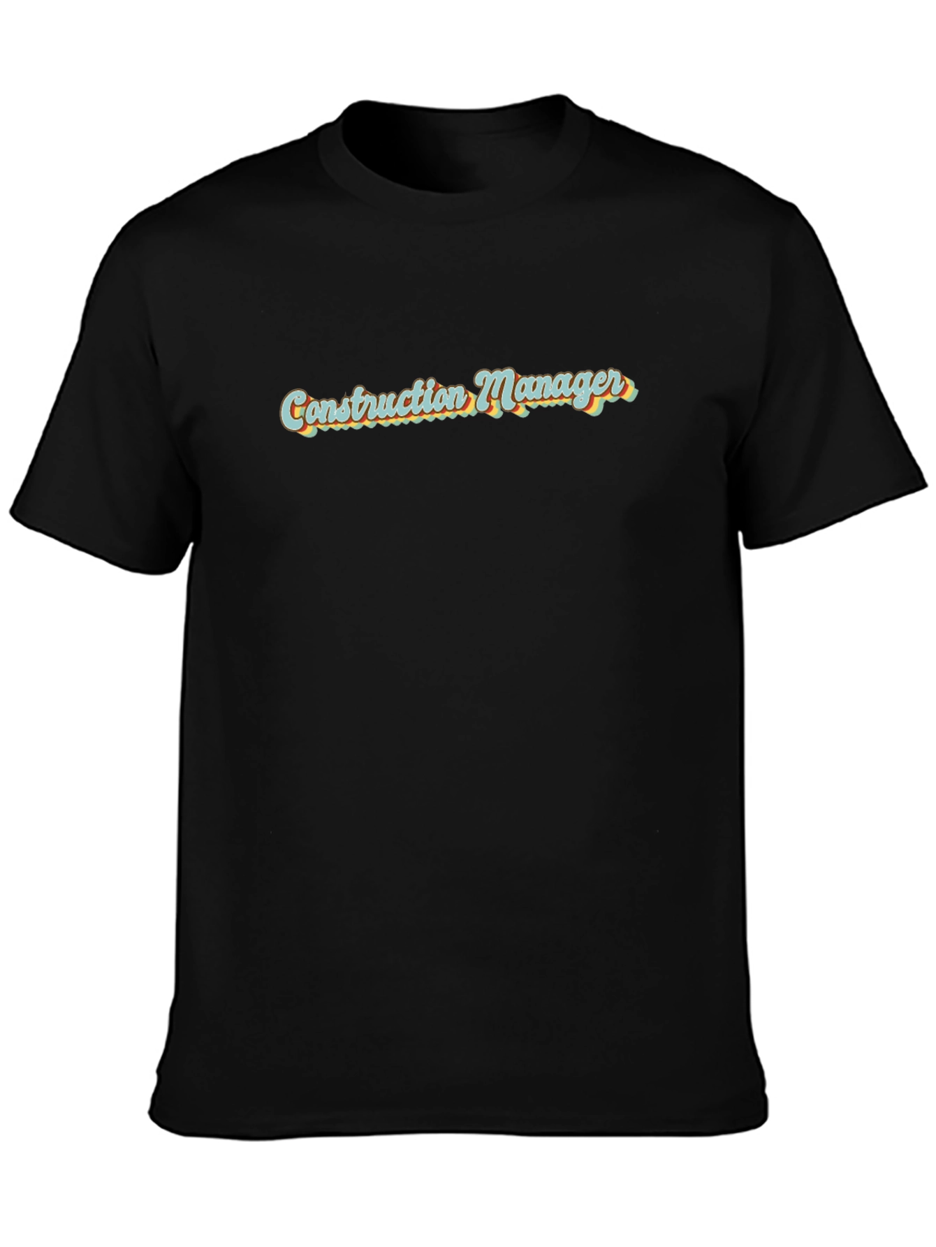 Construction Manager Retro Style Black T-Shirt