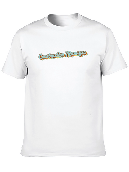 Construction Manager Retro Style Black T-Shirt