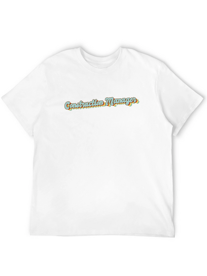 Construction Manager Retro Style Black T-Shirt