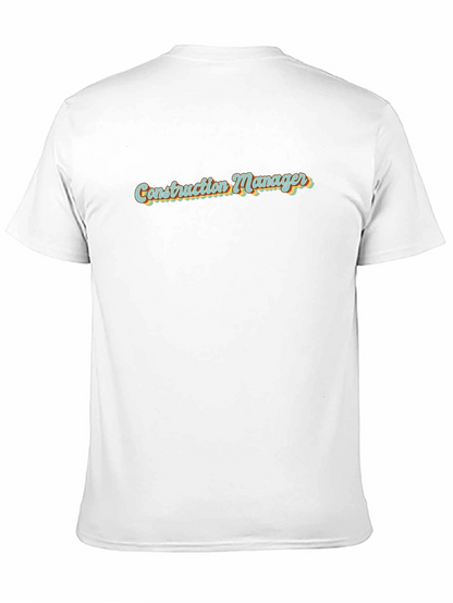 Construction Manager Retro Style Black T-Shirt