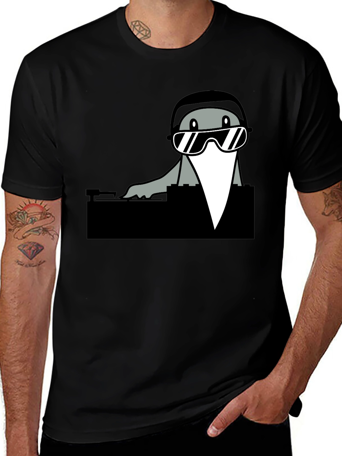 DJ Seal Graphic Tee - Cool Cartoon Shirt