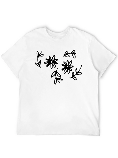 Floral Black Graphic Tee - Casual Style