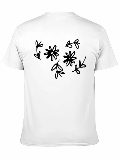 Floral Black Graphic Tee - Casual Style