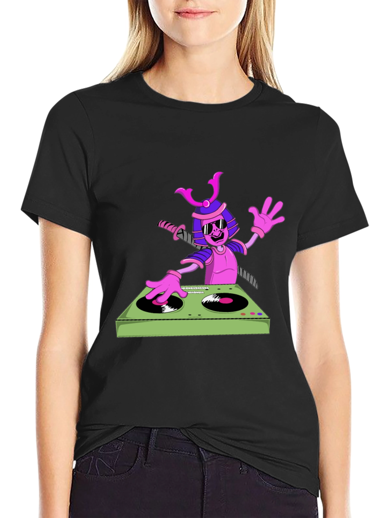 Samurai DJ Graphic T-Shirt - Cool and Unique!