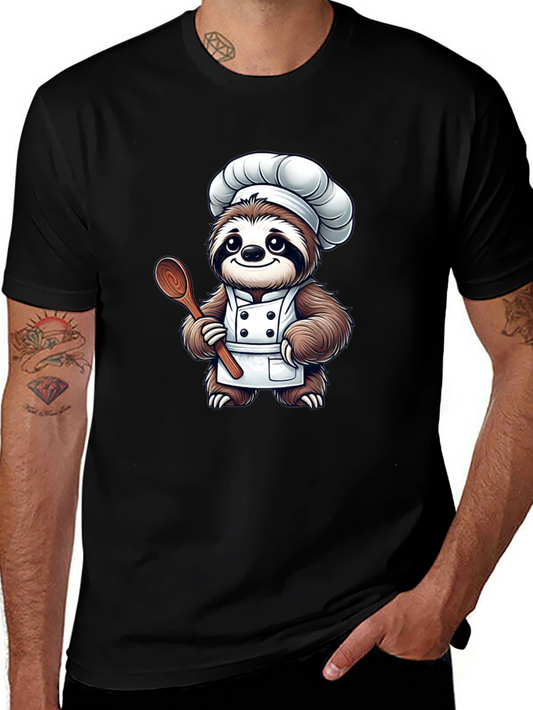 Chef Sloth T-Shirt - Cartoon Foodie Tee