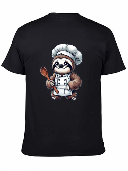 Chef Sloth T-Shirt - Cartoon Foodie Tee