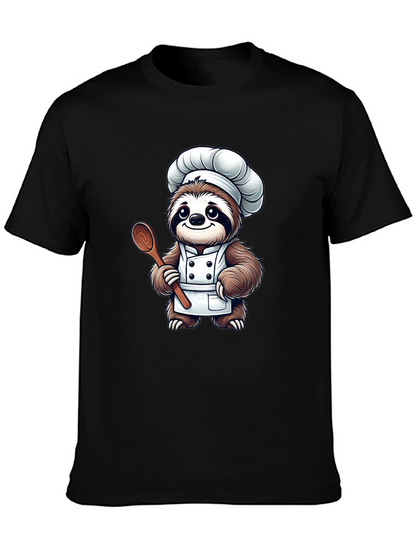Chef Sloth T-Shirt - Cartoon Foodie Tee
